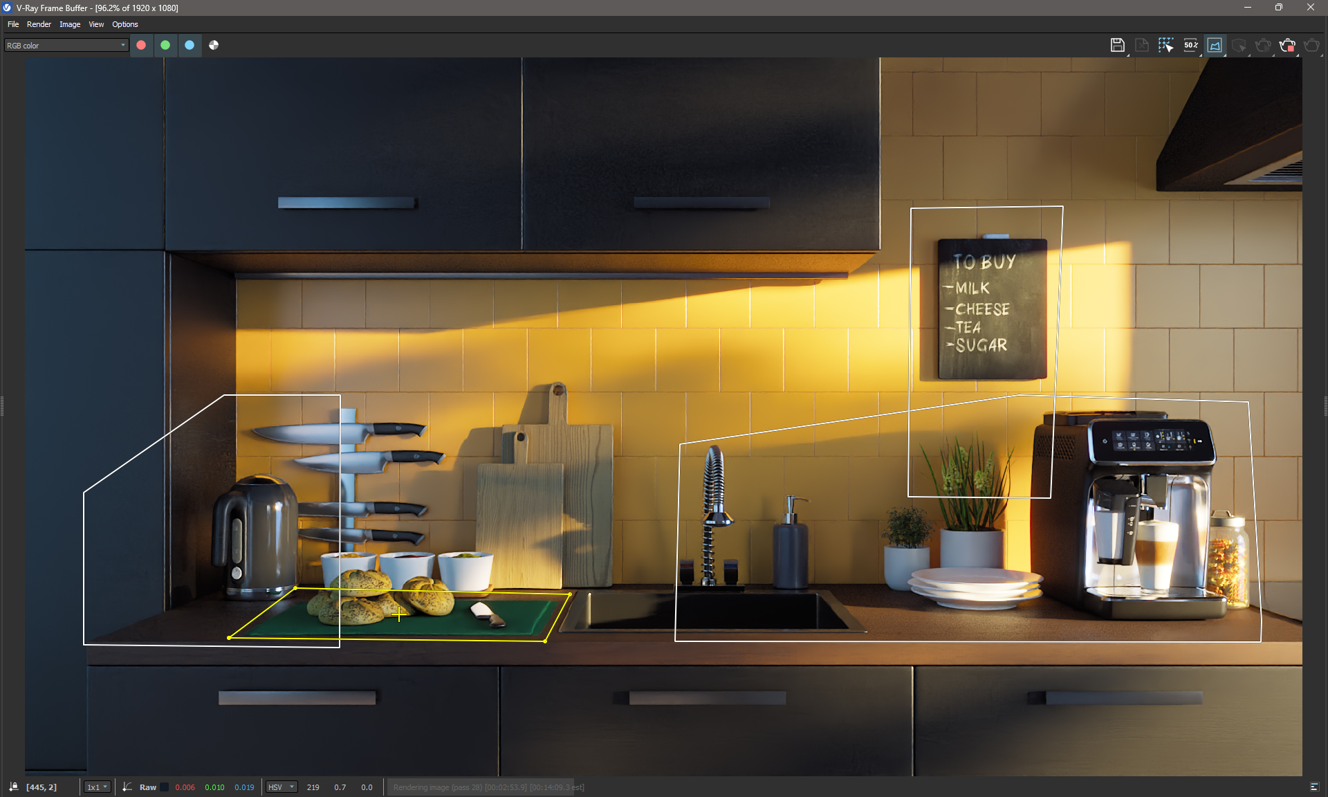 Chaos V-Ray 7 benutzerdefinierte Renderbereiche VFB
